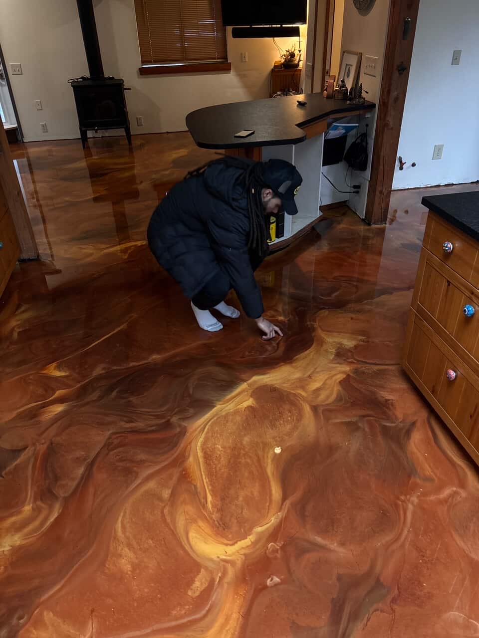 Artisan Floor Installation by GR8 Paints & Epoxies
