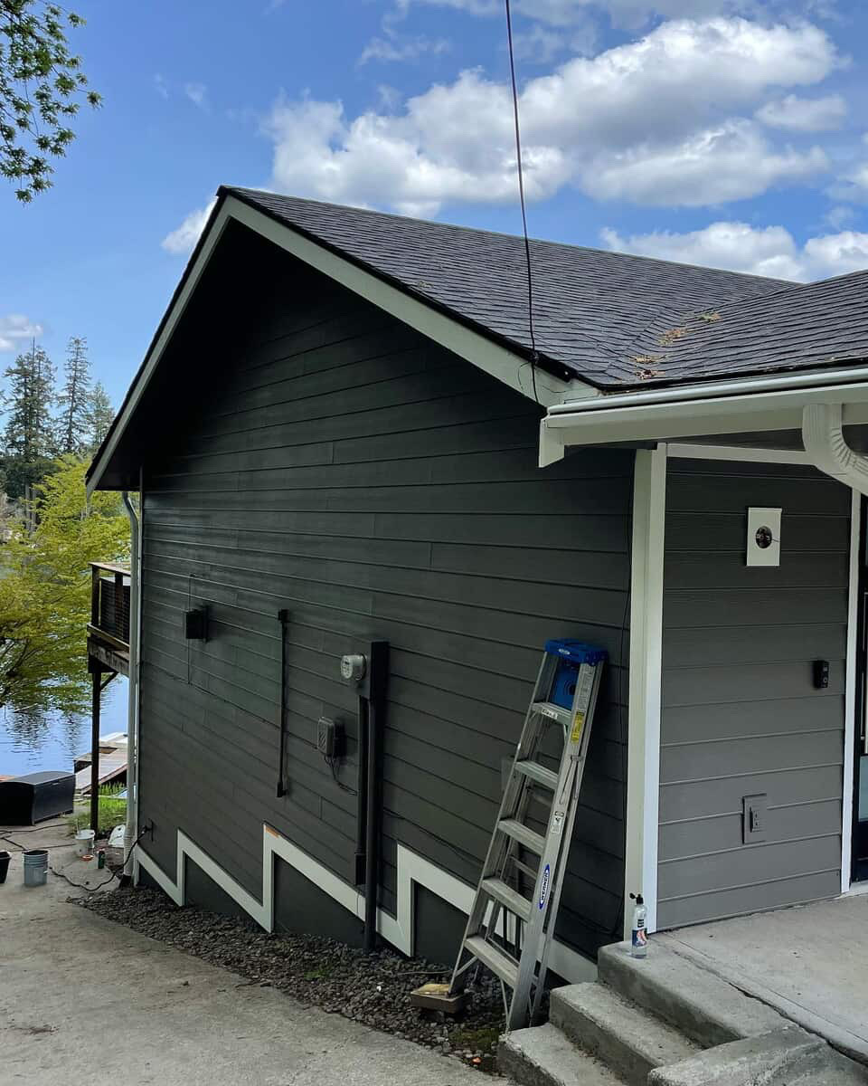 Dark Exterior Lakehouse by GR8 Paints & Epoxies