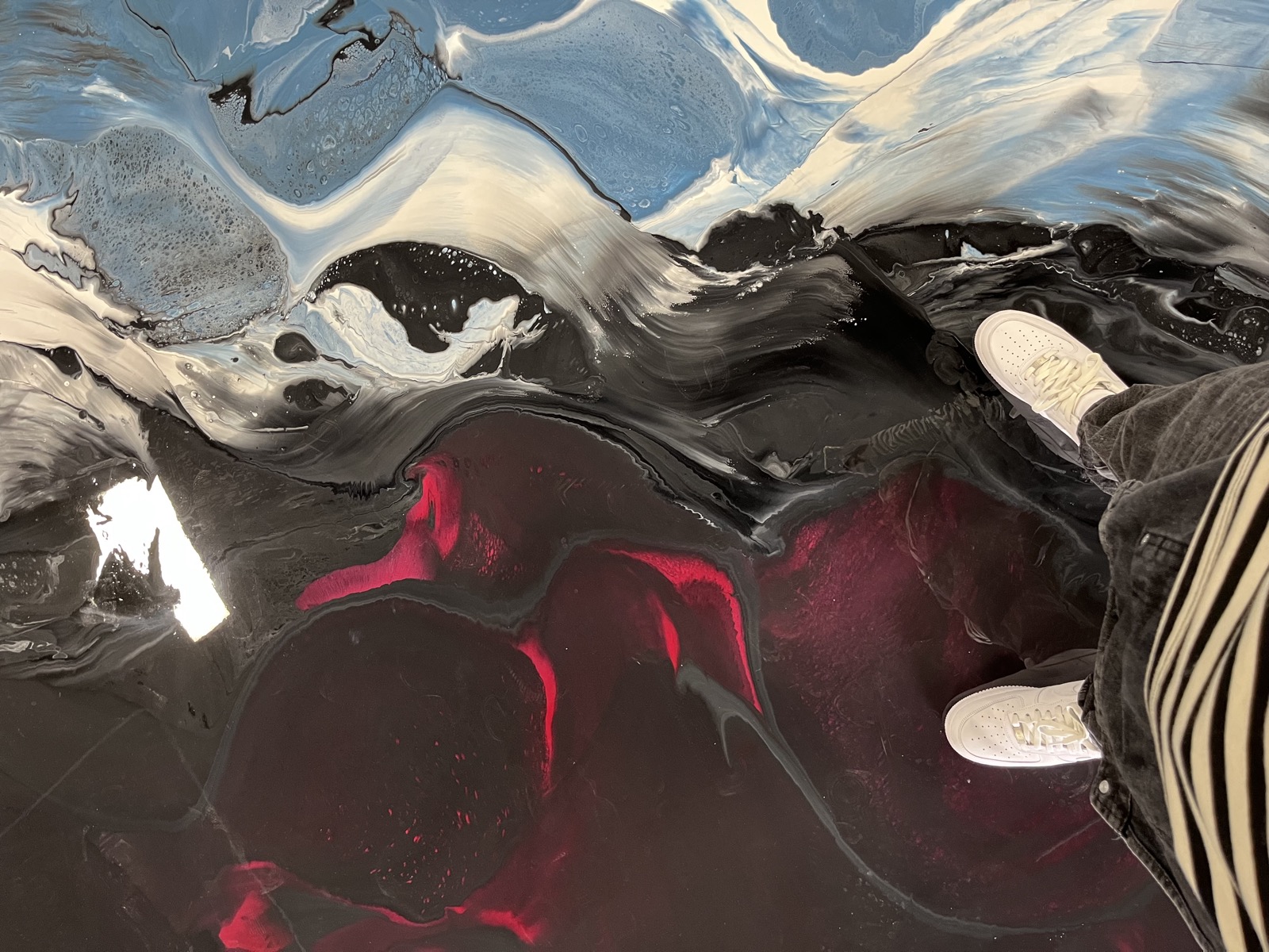 Spectacular Handcrafted Swirling Liquid Marble Floor Art by Justice